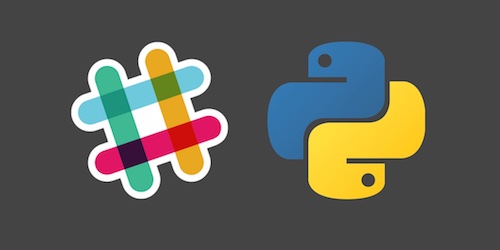 Slack and Python logos. Copyright their respective owners.