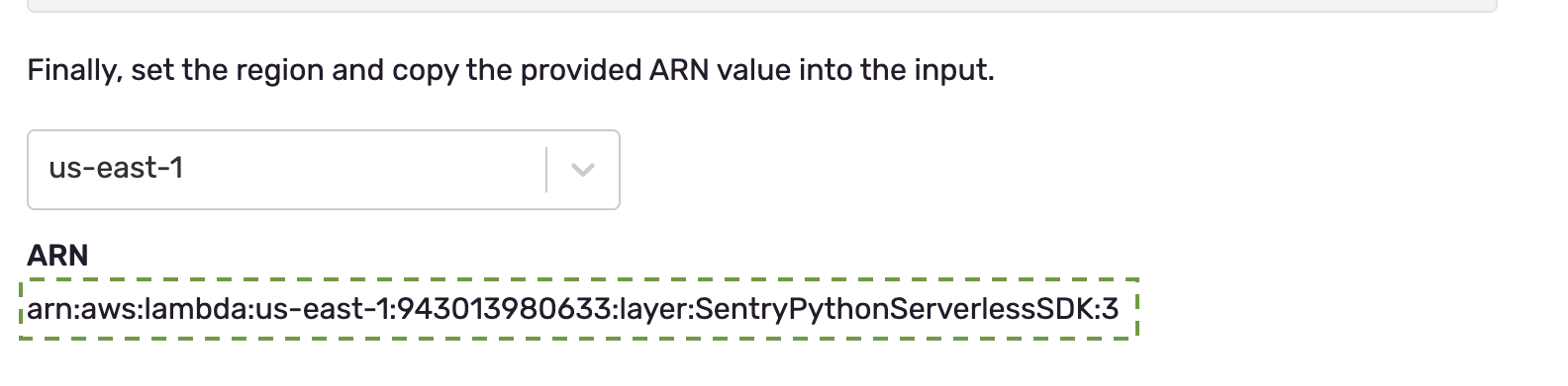 Select the AWS for the ARN string.