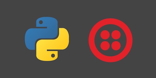 Python and Twilio logos. Copyright their respective owners.