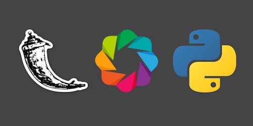 Python, Flask and Bokeh logos.