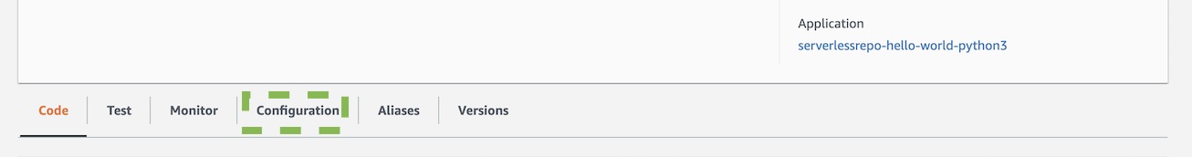 Click the Lambda Configuration tab.