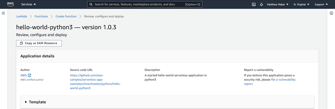 Hello world Python3 example app and Lambda function.