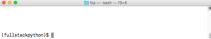 My macOS terminal window showing the bash shell with an active virtualenv.